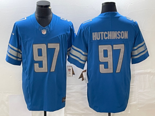 Detroit Lions #97 Aidan Hutchinson Blue 2023 F.U.S.E.