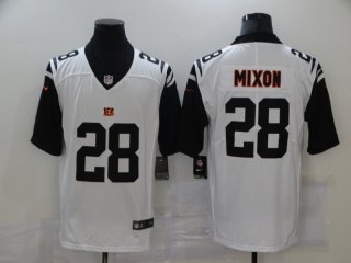 Cincinnati Bengals #28 Joe Mixon White White Color Rush Stitched Jersey