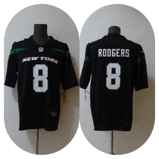 New York Jets #8 Aaron Rodgers 2023 F.U.S.E. Black Vapor Untouchable Limited