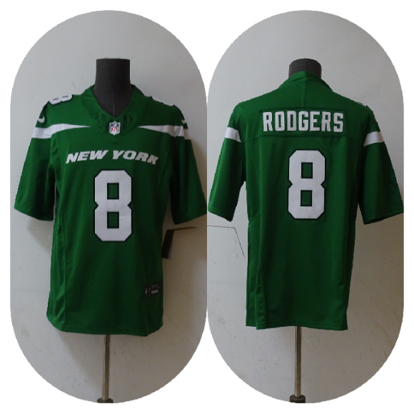 New York Jets #8 Aaron Rodgers 2023 F.U.S.E. Green Vapor Untouchable Limited