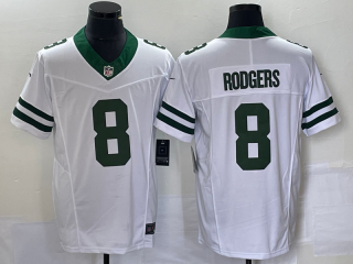 New York Jets #8 Aaron Rodgers White 2023 F.U.S.E. Vapor Limited Throwback