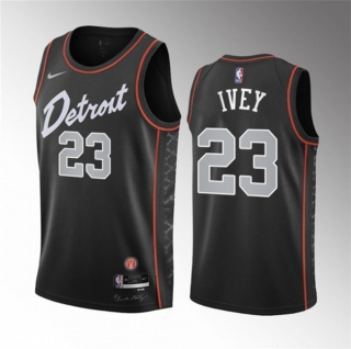 Detroit Pistons #23 Jaden Ivey Black 2023-24 City Edition Stitched Basketball Jersey