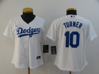 Dodgers-10-Justin-Turner-White-Women-2020-Nike-Cool-Base-Jersey