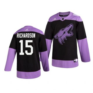 Coyotes-15-Brad-Richardson-Black-Purple-Hockey-Fights-Cancer-Adidas-Jersey
