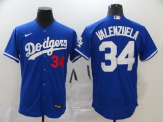 Dodgers-34-Fernando-Valenzuela-Royal-2020-Nike-Flexbase-Jersey