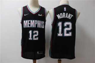 Grizzlies-12-Ja-Morant-Black-Nike-Swingman-Jersey