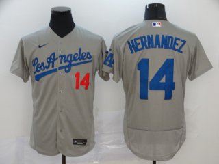 Dodgers-14-Enrique-Hernandez-gray -2020-Nike-Flexbase-Jersey