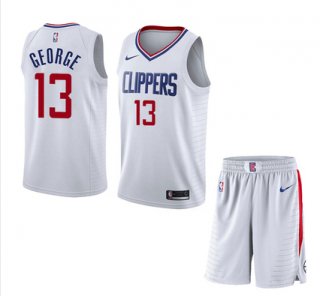 Clippers-13-Paul-George-White-City-Edition-Nike-Swingman-Jersey(With-Shorts)