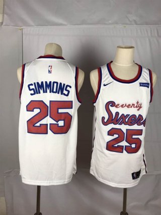 76ers-25-Ben-Simmons-White-Nike-Throwback-Swingman-Jersey