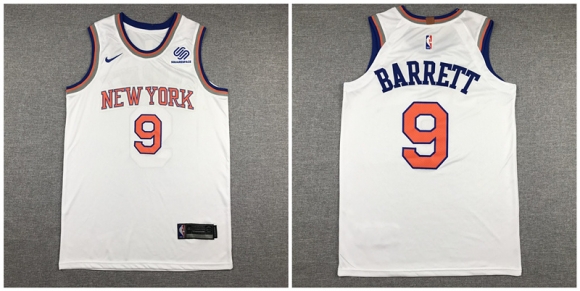 Knicks-9-R.J.-Barrett-White-Nike-Authentic-Jersey