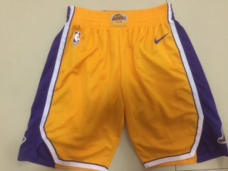Los Angeles Lakers yellow men heat applied shorts