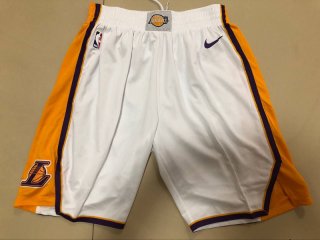 Los Angeles Lakers white men heat applied shorts