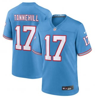 Tennessee Titans #17 Ryan Tannehill Light Blue Throwback Player Stitched Game