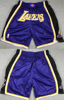 Los Angeles Lakers Purple Black Shorts (Run Small)
