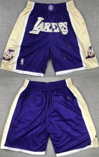Los Angeles Lakers Purple Gold Shorts (Run Small)