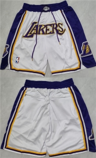 Los Angeles Lakers Purple White Shorts (Run Small)