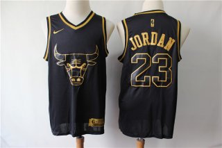 Bulls-23-Michael-Jordan-Black-Gold-Nike-Swingman-Jersey