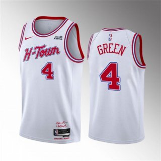 Houston Rockets #4 Jalen Green White 2023-24 City Edition Stitched Jersey