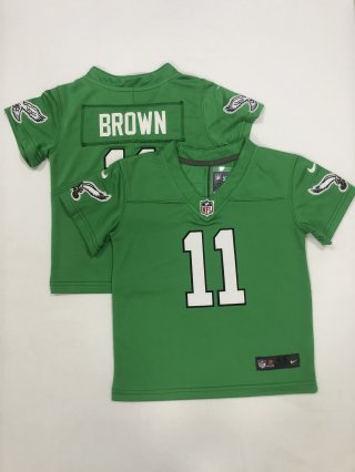 Philadelphia Eagles #11 A. J. Brown green toddler jersey