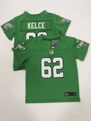 Philadelphia Eagles #62 Jason Kelce toddler green jersey