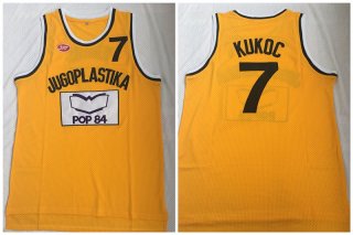 Jugoplastika-Yugoslavia-Croatia-7-Toni-Kukoc-Yellow-Movie-Stitched-Basketball-Jersey