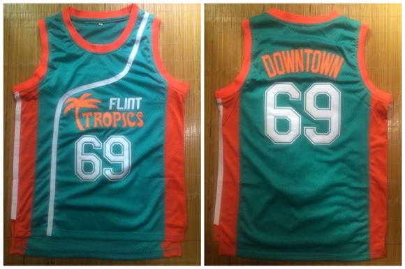 Flint-Tropics-69-Downtown-Malone-Green-Semi-Pro-Movie-Stitched-Basketball-Jersey