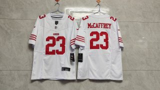 San Francisco 49ers #23 Christian McCaffrey 2023 new collar white jersey