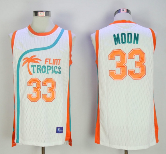Flint-Tropics-33-Jackie-Moon-White-Semi-Pro-Movie-Stitched-Basketball-Jersey