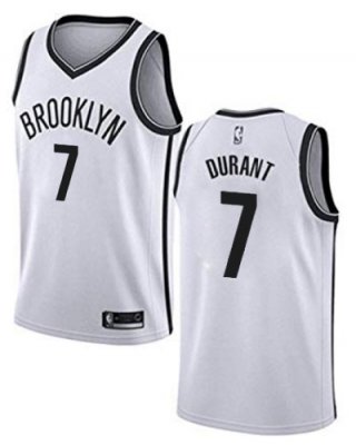 Men's Brooklyn Nets #7 Kevin Durant White Stitched NBA Jersey