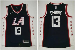 Men's Los Angeles Clippers #13 Paul George navy Stitched NBA Jersey