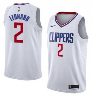 Men's Los Angeles Clippers #2 Kawhi Leonard White Stitched NBA Jersey