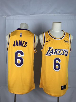 Lakers-6-Lebron-James-Yellow-Nike-Swingman-Jersey