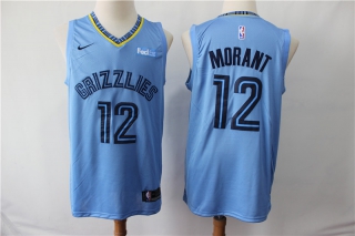 Grizzlies-12-Ja-Morant-Light-Blue-Nike-Swingman-Jersey