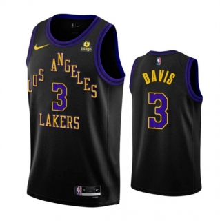 Los Angeles Lakers #3 Anthony Davis Black 2023-24 City Edition Stitched Basketball
