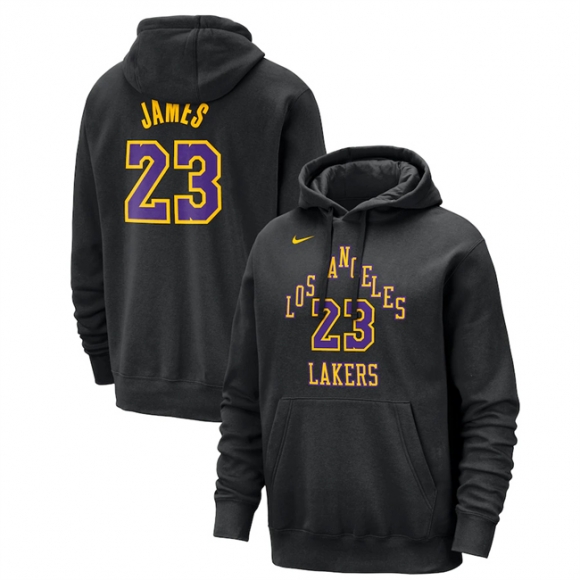 Los Angeles Lakers #23 LeBron James Black 2023-24 City Edition Name & Number