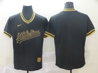 Athletics-Blank-Black-Gold-Nike-Cooperstown-Collection-Legend-V-Neck-Jersey