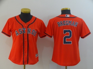 Astros-2-Alex-Bregman-Orange-Women-Cool-Base-Jersey