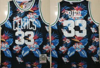 Celtics-Bape-33-Larry-Bird-Black-1985-86-Hardwood-Classics-Floral-Fashion-Swingman-Jersey