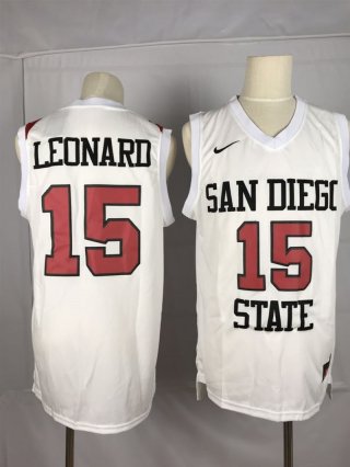 Nike-San-Diego-State-15-Kawhi-Leonard-White-College-Basketball-Jersey