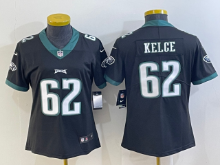 Philadelphia Eagles #62 Jason Kelce black women jersey