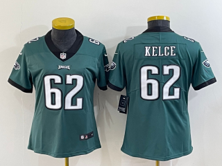 Philadelphia Eagles #62 Jason Kelce green women jersey