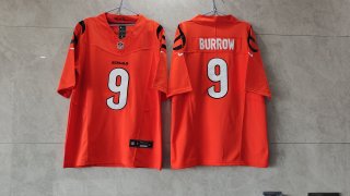Cincinnati Bengals #9 Joe Burrow orange 2023 new collar jersey