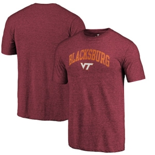 Virginia-Tech-Hokies-Fanatics-Branded-Garnet-Arched-City-Tri-Blend-T-Shirt