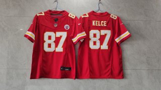 Kansas City Chiefs #15 Patrick Mahomes #87 red 2023 collar jersey