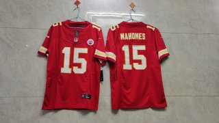 Kansas City Chiefs #15 Patrick Mahomes #15 red 2023 collar jersey