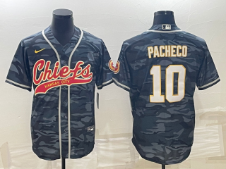 Kansas City Chiefs #10 Isiah Pacheco Grey Camo With Patch Cool Base Stitched