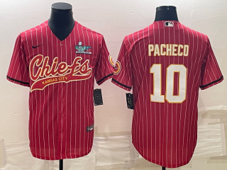 Kansas City Chiefs #10 Isiah Pacheco Red With Super Bowl LVII Patch Cool Base jersey