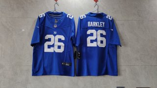 New York Giants #26 Saquon Barkley blue 2023 new collar jersey