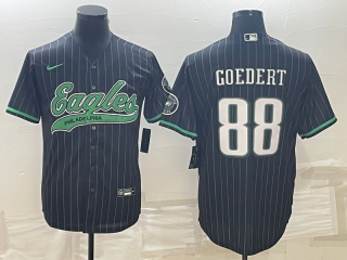 Philadelphia Eagles #88 Dallas Goedert Black With Patch Cool Base Stitched Baseball