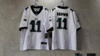 Philadelphia Eagles #11 A. J. Brown white 2023 new colllar black jersey